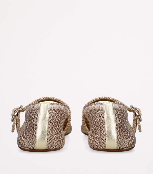 Lurex Crochet Ballet Flats