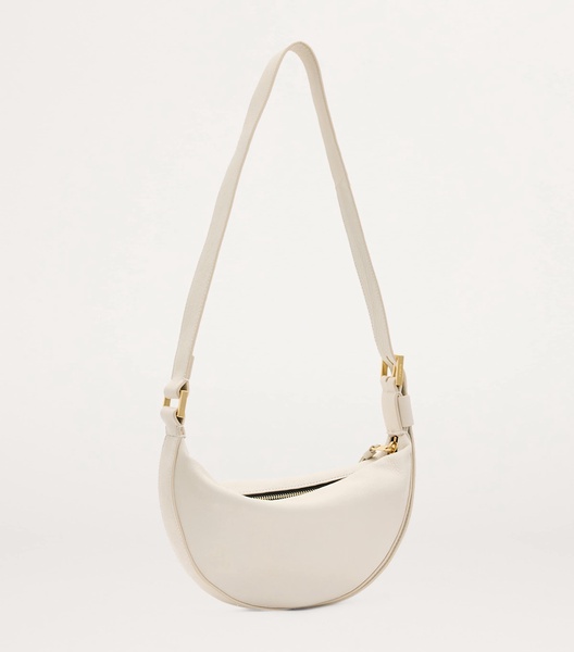 Leather Half Moon Cross-Body Bag