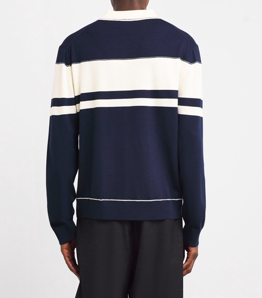 Wool Long-Sleeve Louis Polo Shirt