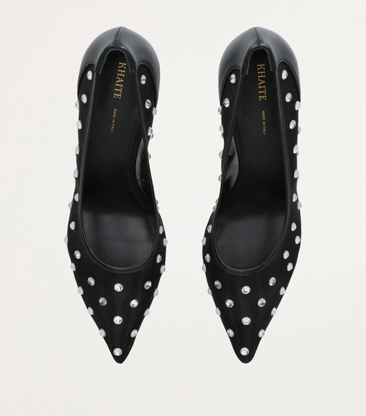 Mesh-Rhinestone River Iconic Pumps 75