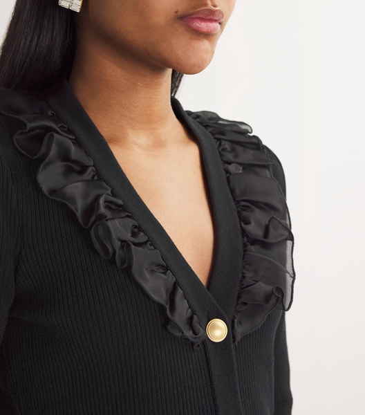 Wool Ruffle-Trim Cardigan