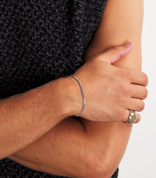 Medium Sterling Silver Curb Chain Bracelet