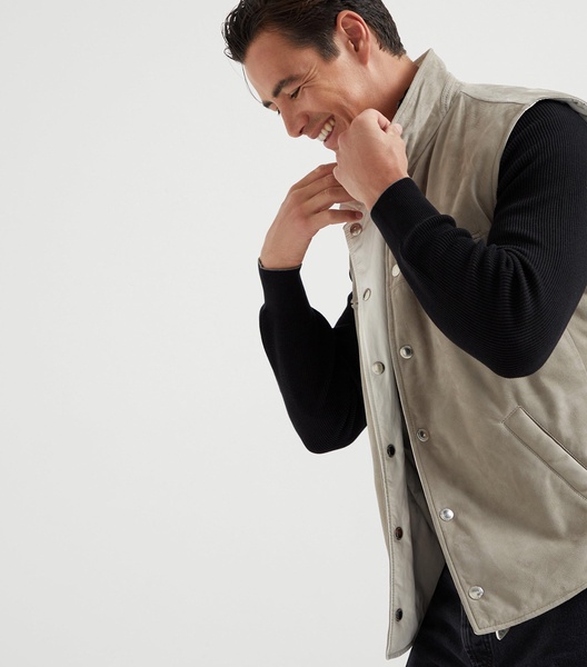Leather Reversible Padded Gilet