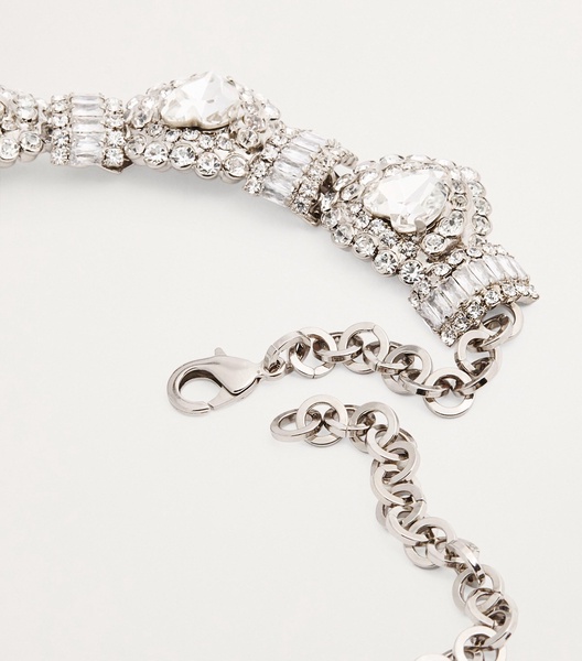 Crystal-Embellished Heart Necklace