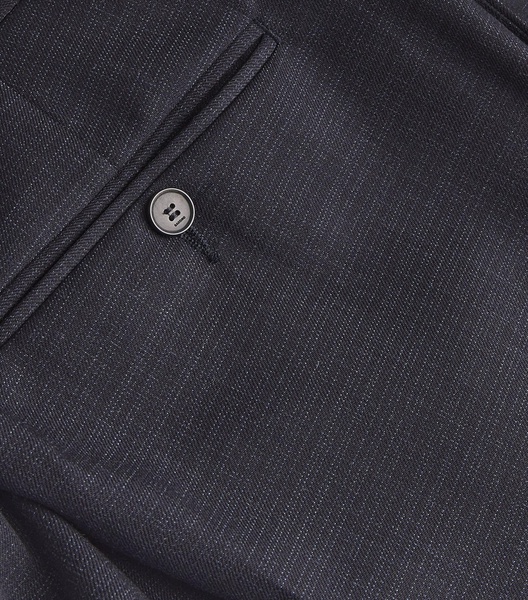 Virgin Wool Check Straight Trousers