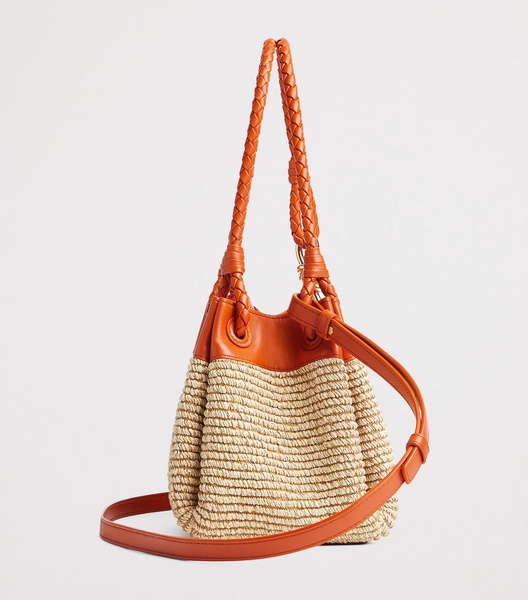 Small Raffia Parachute Shoulder Bag