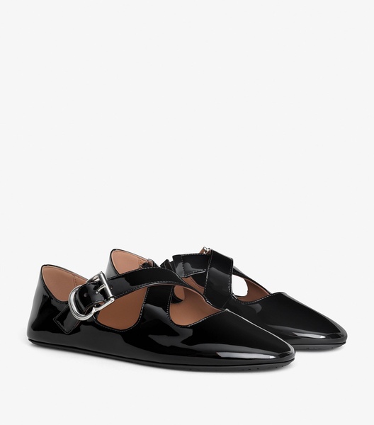 Patent Leather Criss-Cross Ballet Flats