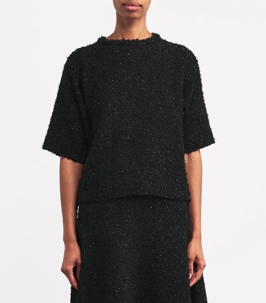 Sequinned Short-Sleeve Sweater