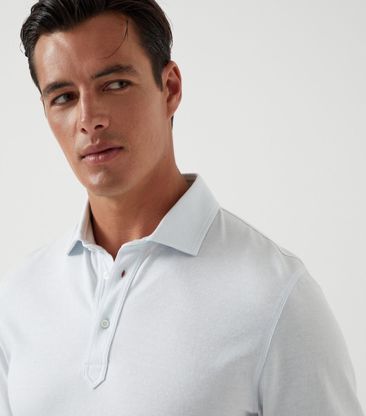 Cotton-Linen Piqué Polo Shirt