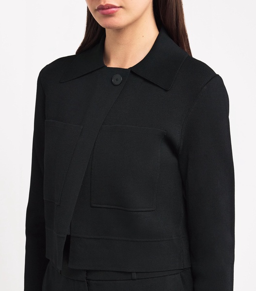 Milano-Knit Collared Jacket