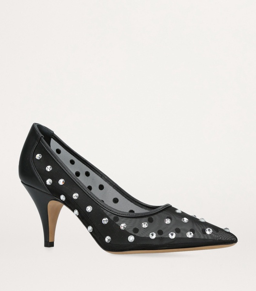 Mesh-Rhinestone River Iconic Pumps 75