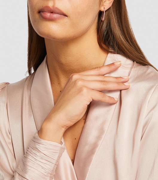 Rose Gold and Sapphire Safety Pin Single Left Earring