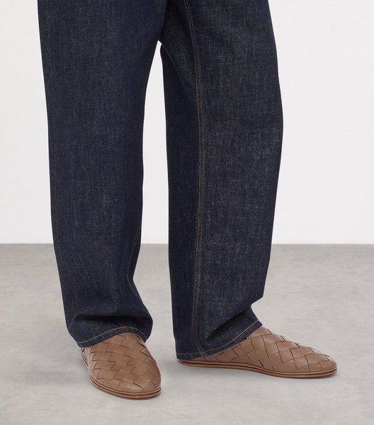 Leather Intrecciato Weave Slip-On Shoes
