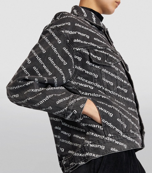 Asymmetric-Hem Logo Print Jacket