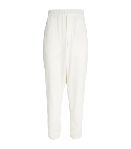 Waffle-Knit Elasticated-Waist Trousers