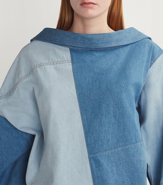 Denim Off-The-Shoulder Shirt