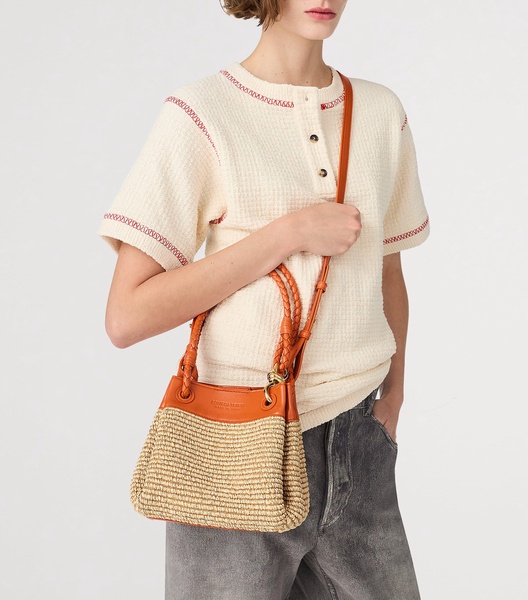 Small Raffia Parachute Shoulder Bag