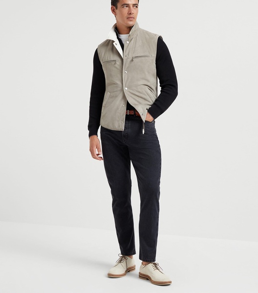 Leather Reversible Padded Gilet