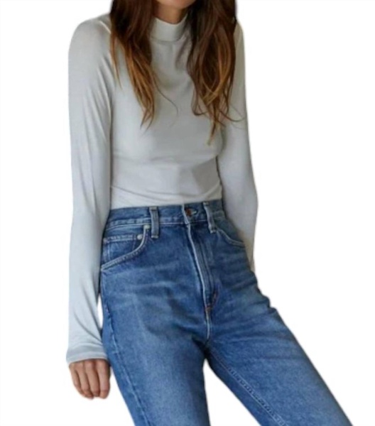 perfect for you long sleeve turtle neck top in ivory