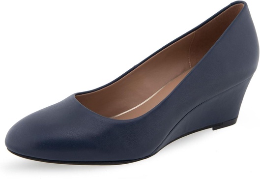 What's What Women's IRIS Pump, Navy Leather, 6 Wide