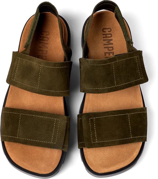 Green Nubuck 2-Strap Sandal for Men