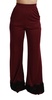 Dolce & Gabbana  Black Lace High Waist Wide Leg Maroon  Pants