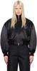 Black satin blend bomber