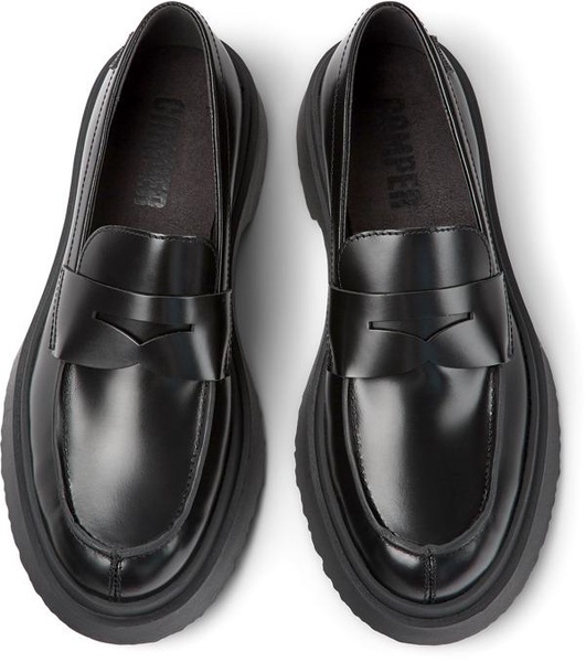 Black Leather Moccasin Ballerinas for Women.