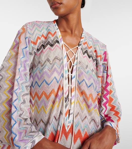 Zig Zag lamé beach cover-up