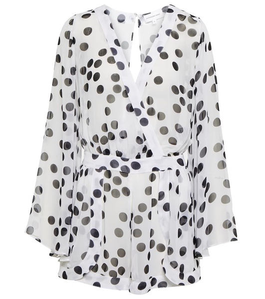 Emma polka-dot chiffon playsuit