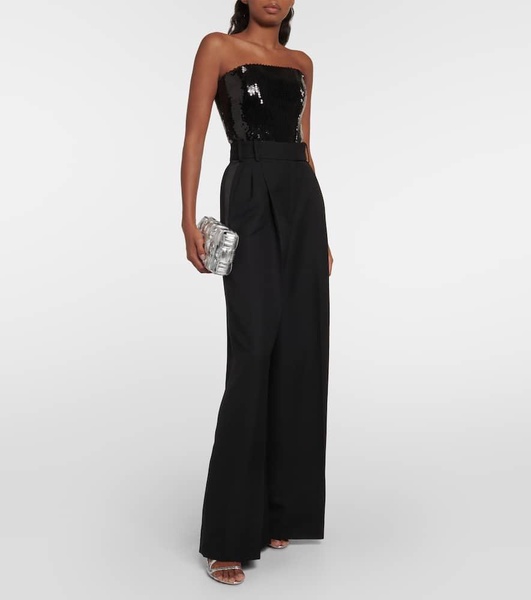 High-rise wool wide-leg pants