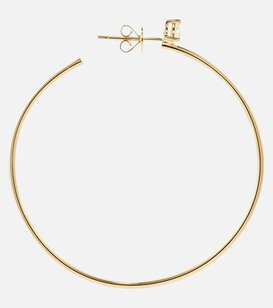18kt gold hoop earrings with diamonds