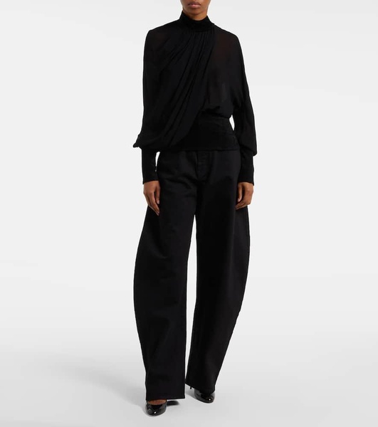 Draped georgette blouse