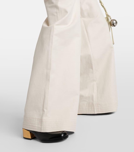Oboli cotton and linen wide-leg pants