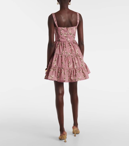 Lima Wisteria floral cotton minidress