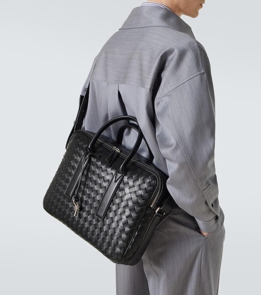 Getaway Intrecciato leather briefcase
