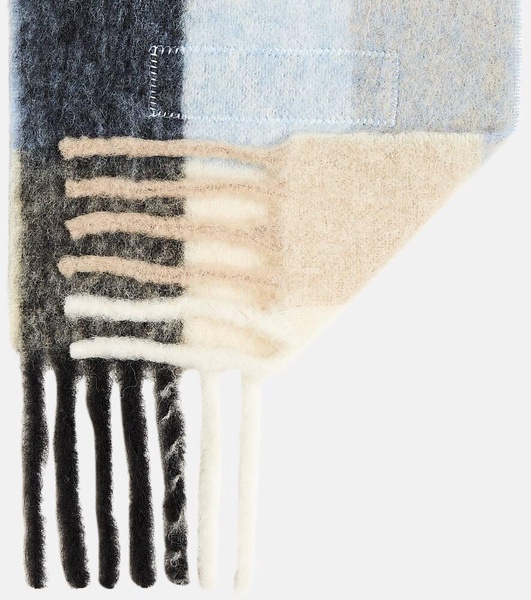 Checked alpaca and wool-blend scarf