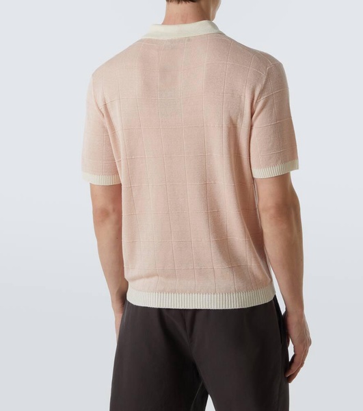 Linen and silk polo shirt