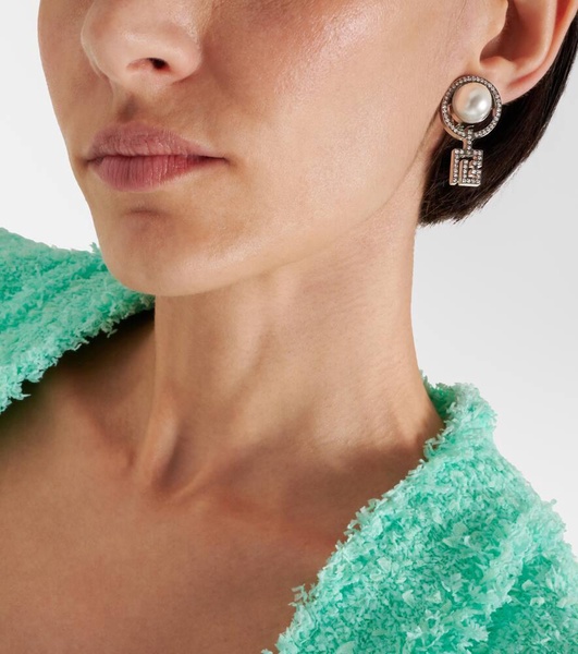 Faux pearl embellished clip-on earrings 