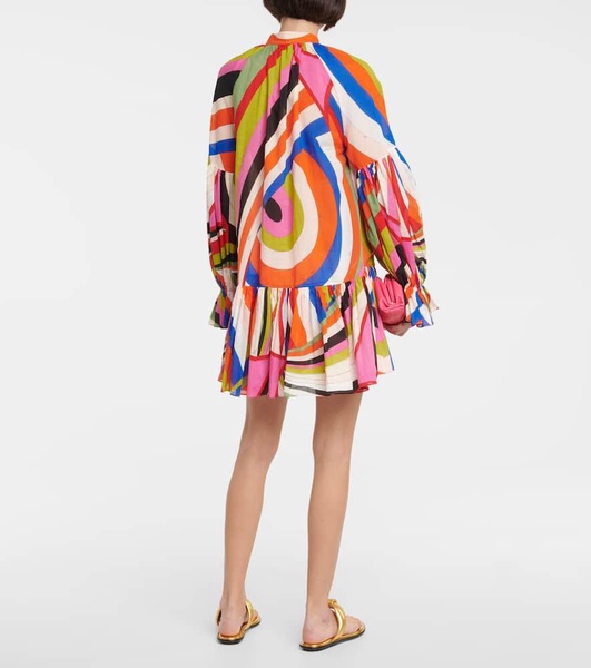 Iride-print cotton minidress