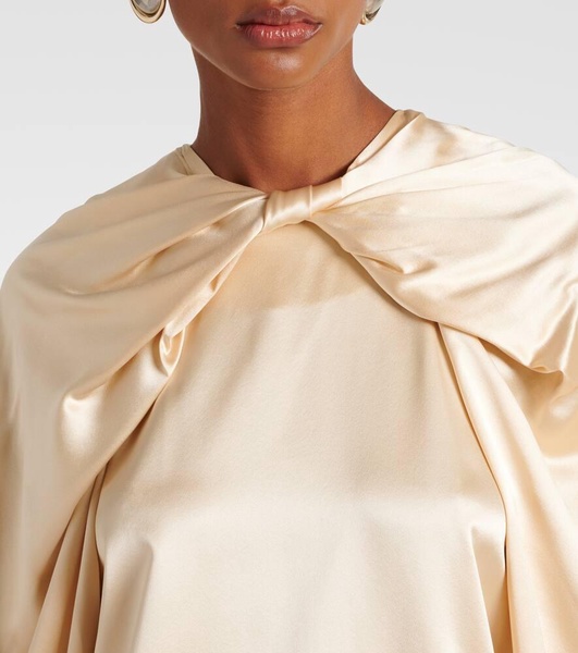 Elegante Key torchon silk satin blouse