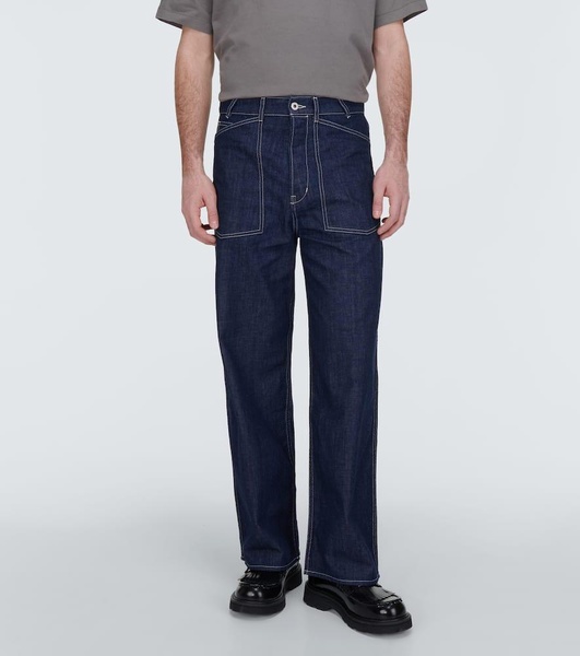 Sailor embroidered wide-leg jeans