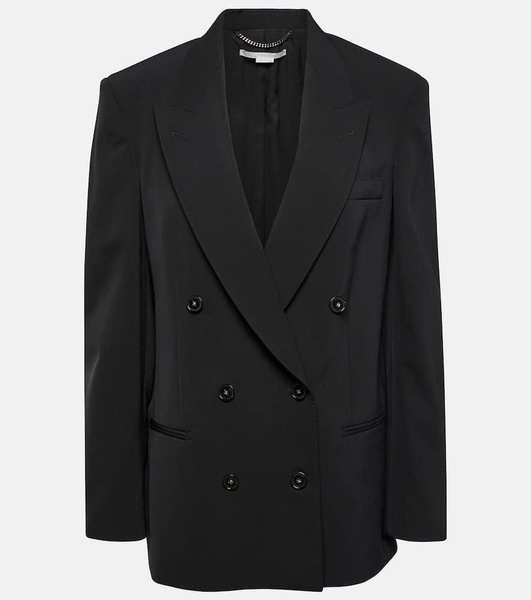 Oversized double-breasted wool-blend jacket