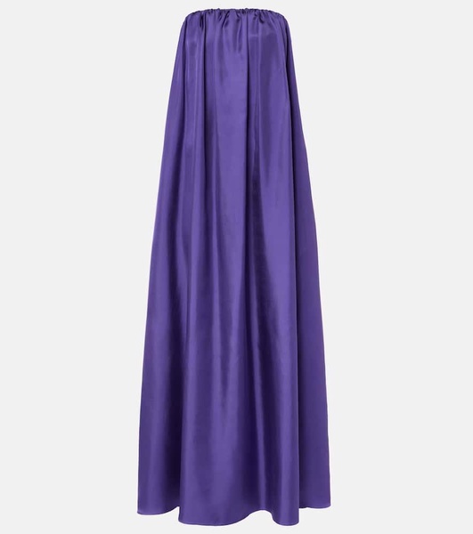 Edda pleated silk maxi dress