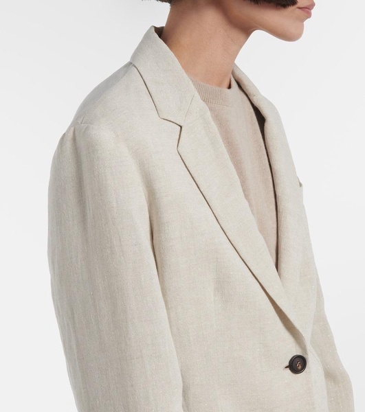 Linen-blend blazer
