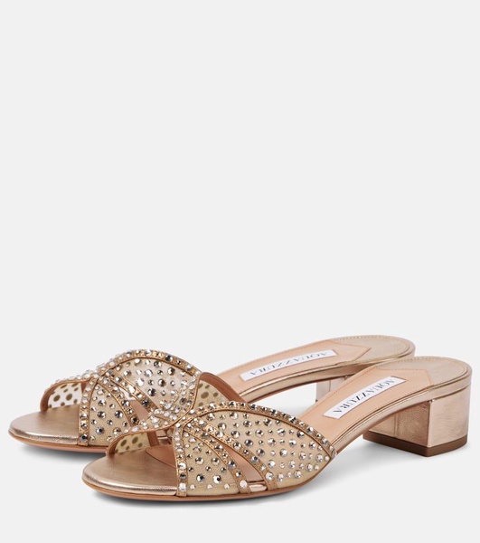 Crystal Love 35 embellished tulle mules
