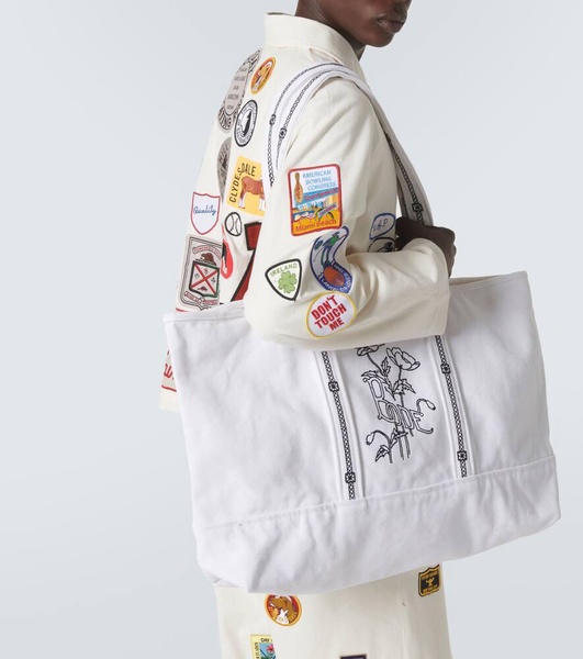 Laundry embroidered canvas tote bag