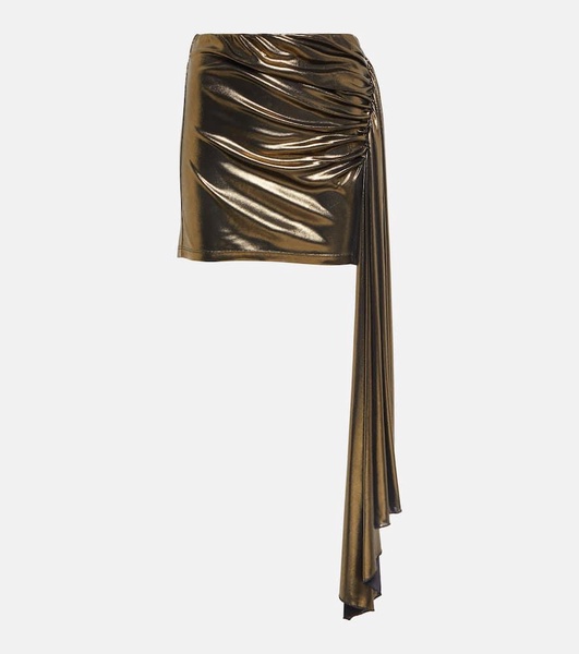 Draped metallic miniskirt
