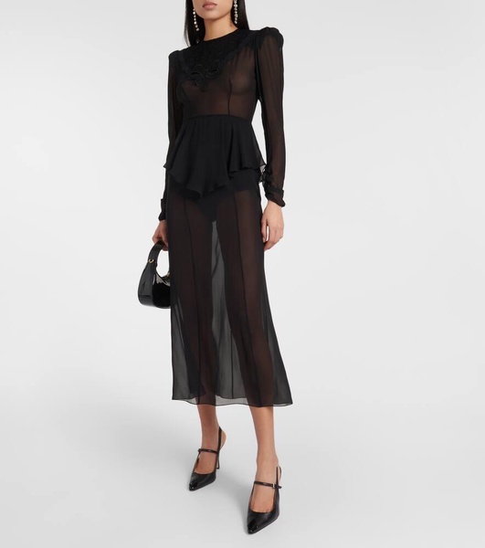 Silk georgette midi dress