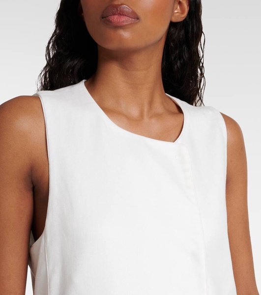 Aureo linen twill midi wrap dress